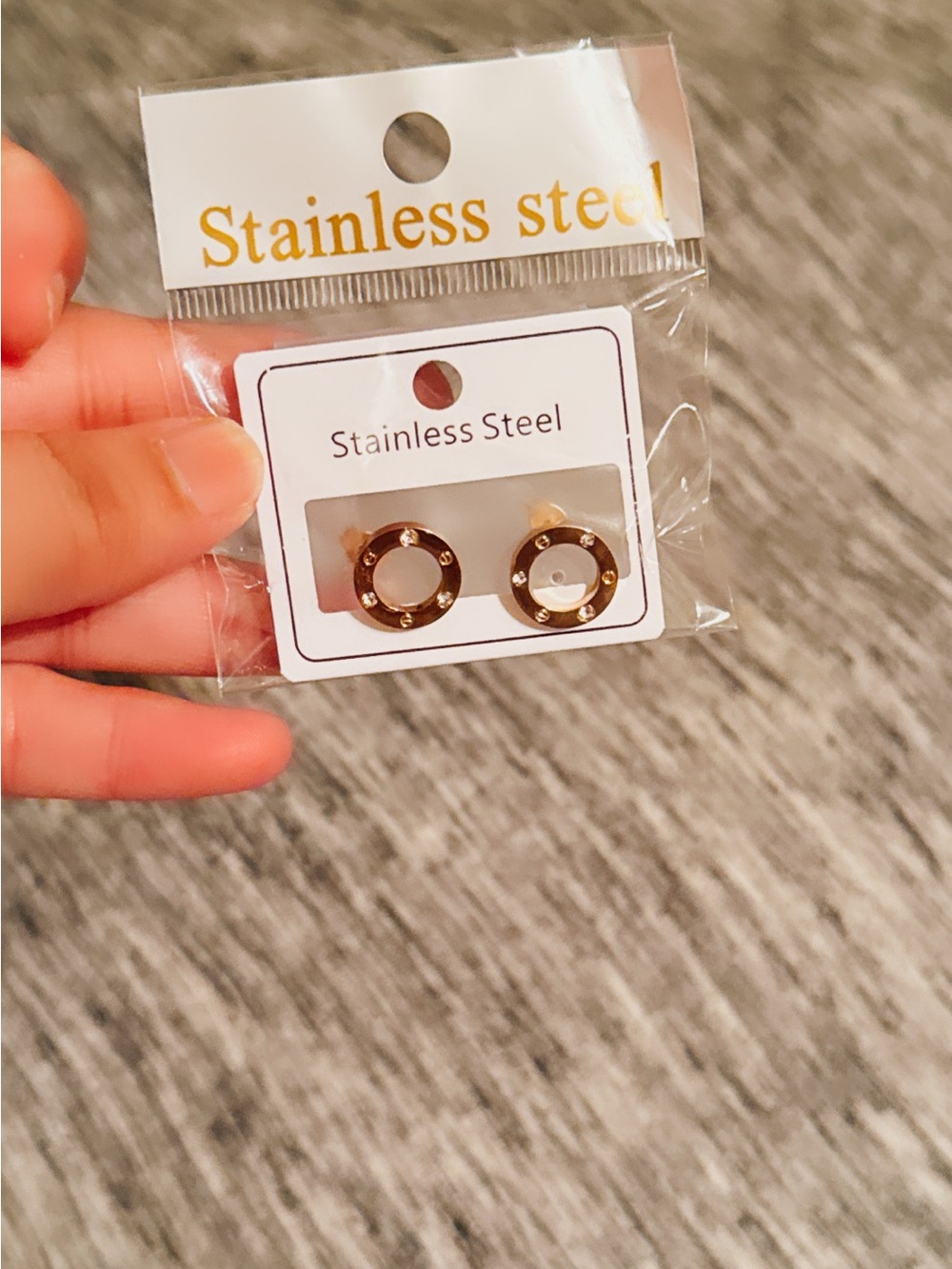 Gold Circle Stud Earrings